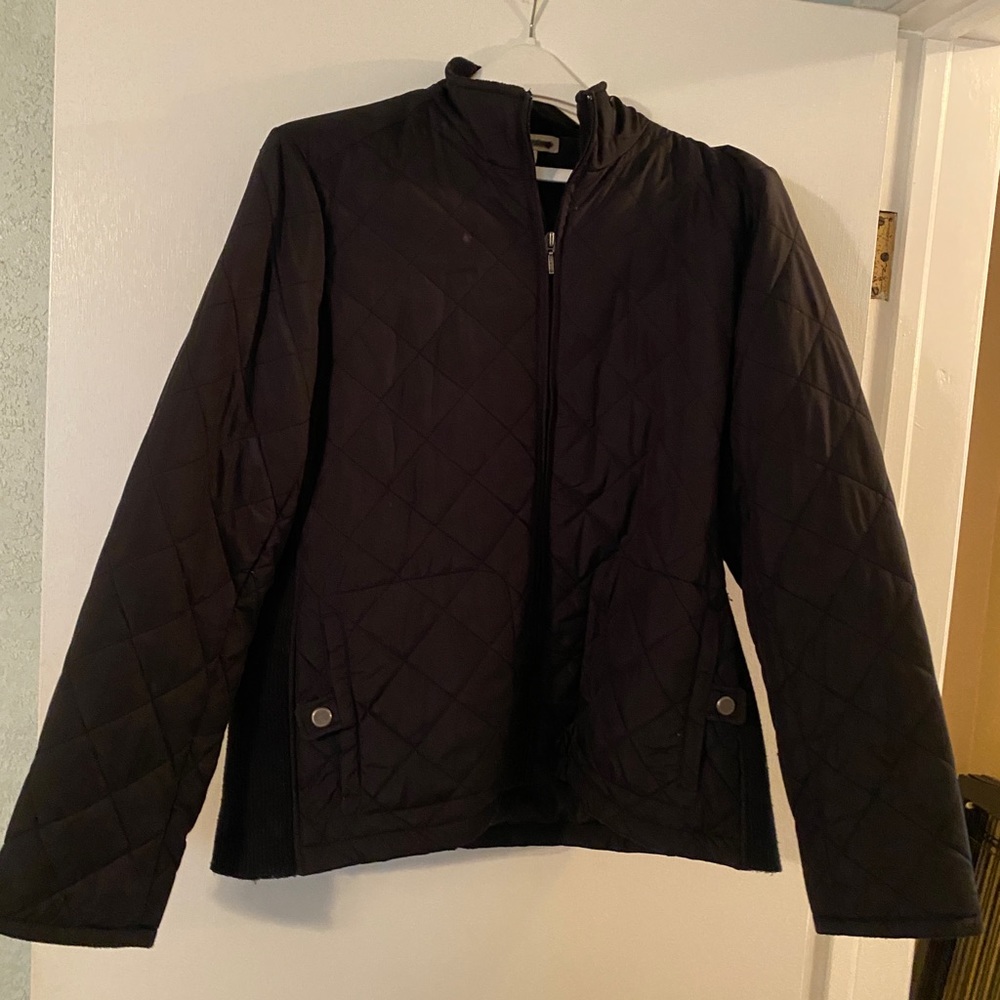 Black Quilted Stitch Winter Jacket